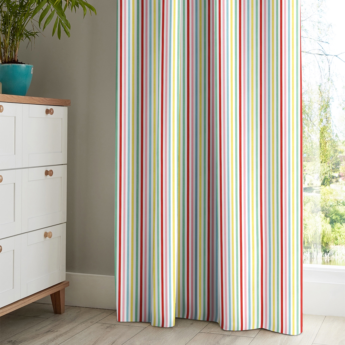 Product photograph of Cath Kidston Mid Stripe Candy Curtain from Choice Furniture Superstore.